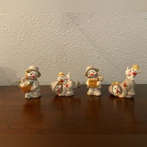 Vintage Enesco clown figurines